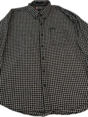 Chaps Black and White Plaid Button-Down Shirt